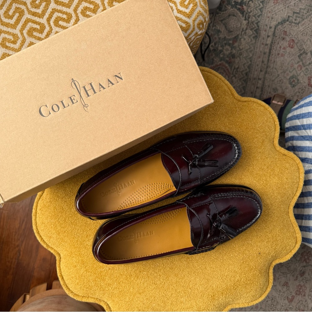 Men’s Cole Haan Pinch Tassel Loafers - Burgundy - Size 9D